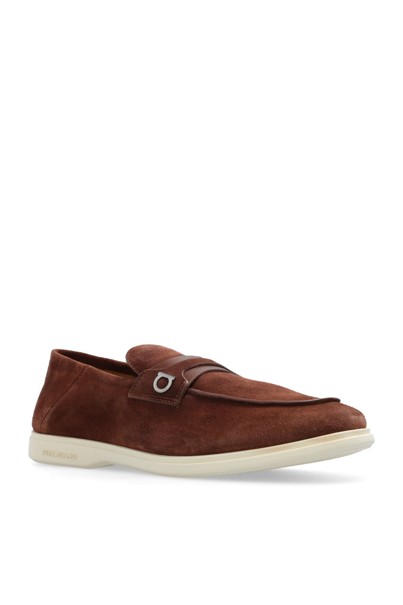 Ferragamo brown shop suede shoes